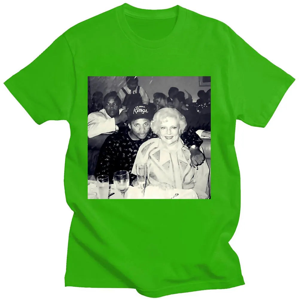Classic Eazy E with Betty White Golden Girls TShirt Men Women Vintage T-shirts Top Cotton Tee Shirt Oversize Harajuku Streetwear