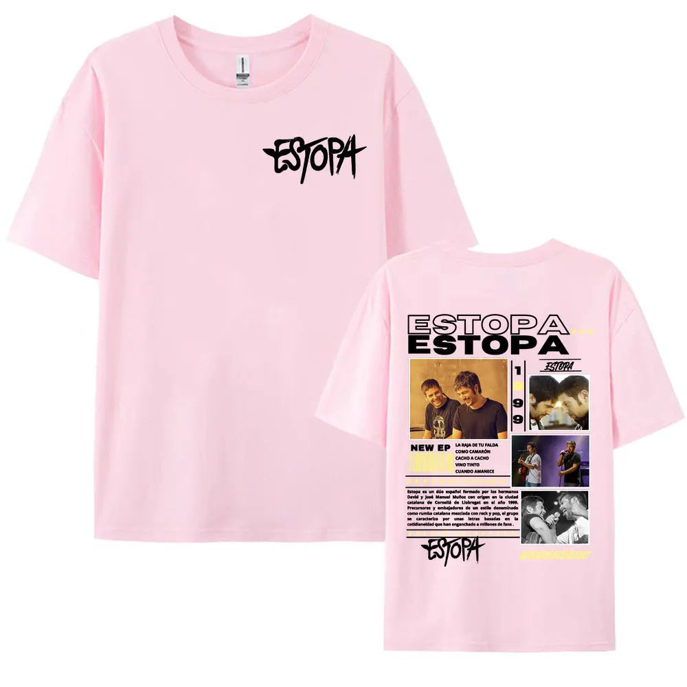 Rapper Estopa 1999 Tour Concert Cover T-shirts for Men Women 100% Cotton Short Sleeve T Shirt Harajuku Fashion Oversized T-shirt