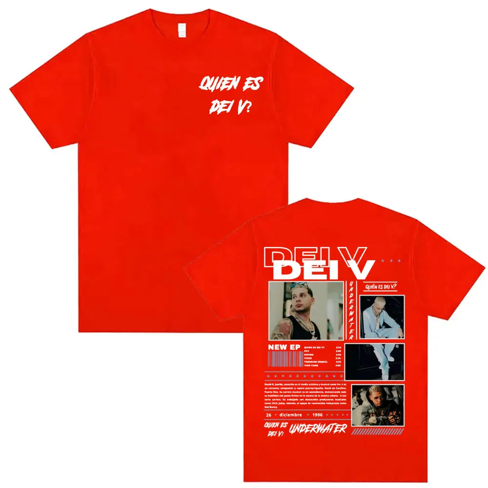 Rapper Quien Es Dei V? Underwater Tour Cover Tshirt Men Harajuku Fashion Hip Hop Punk T-shirt Unisex High Quality Casual T Shirt