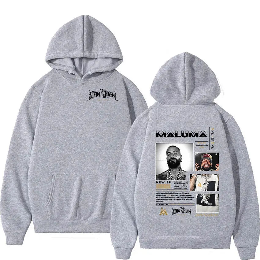 Rapper MALUMA 2024 Album Graphic Hoodie Men Hip Hop Vintage Pullover Sweatshirt Unisex High Quality Oversized Hoodies Streetwear