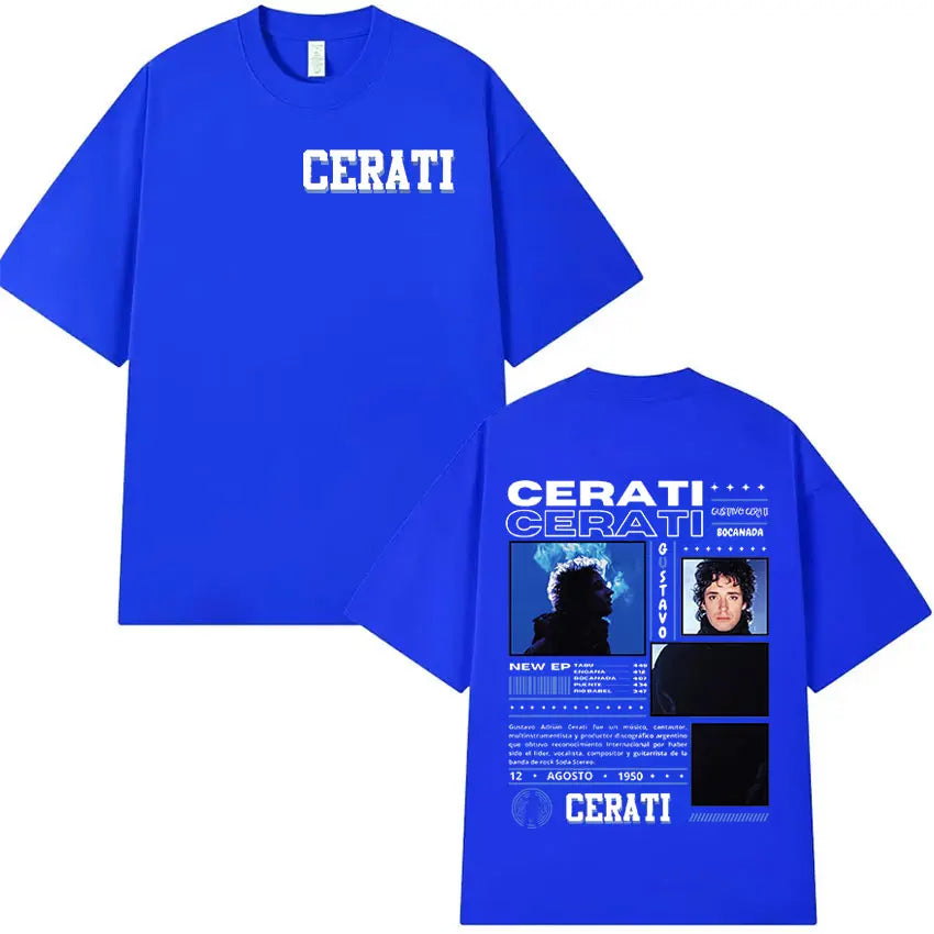 Rapper Gustavo Cerati 2025 Tour Graphic T Shirt Men Hip Hop Fashion Cotton Short Sleeve T-shirt Retro Style Gothic Clothing Tees