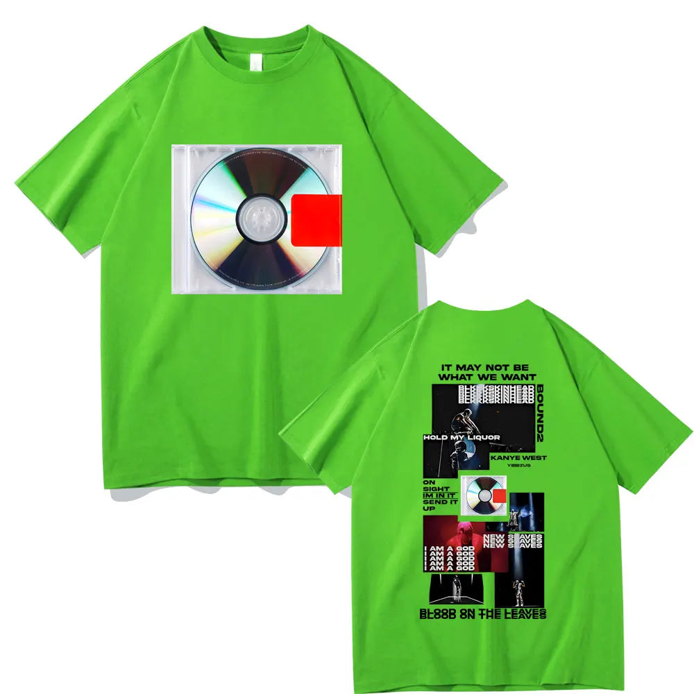 Rapper Kanye West Yeezus It May Not Be What We Want Album Cover T-shirt Men's Hip Hop Vintage T Shirt Male Oversized Streetwear