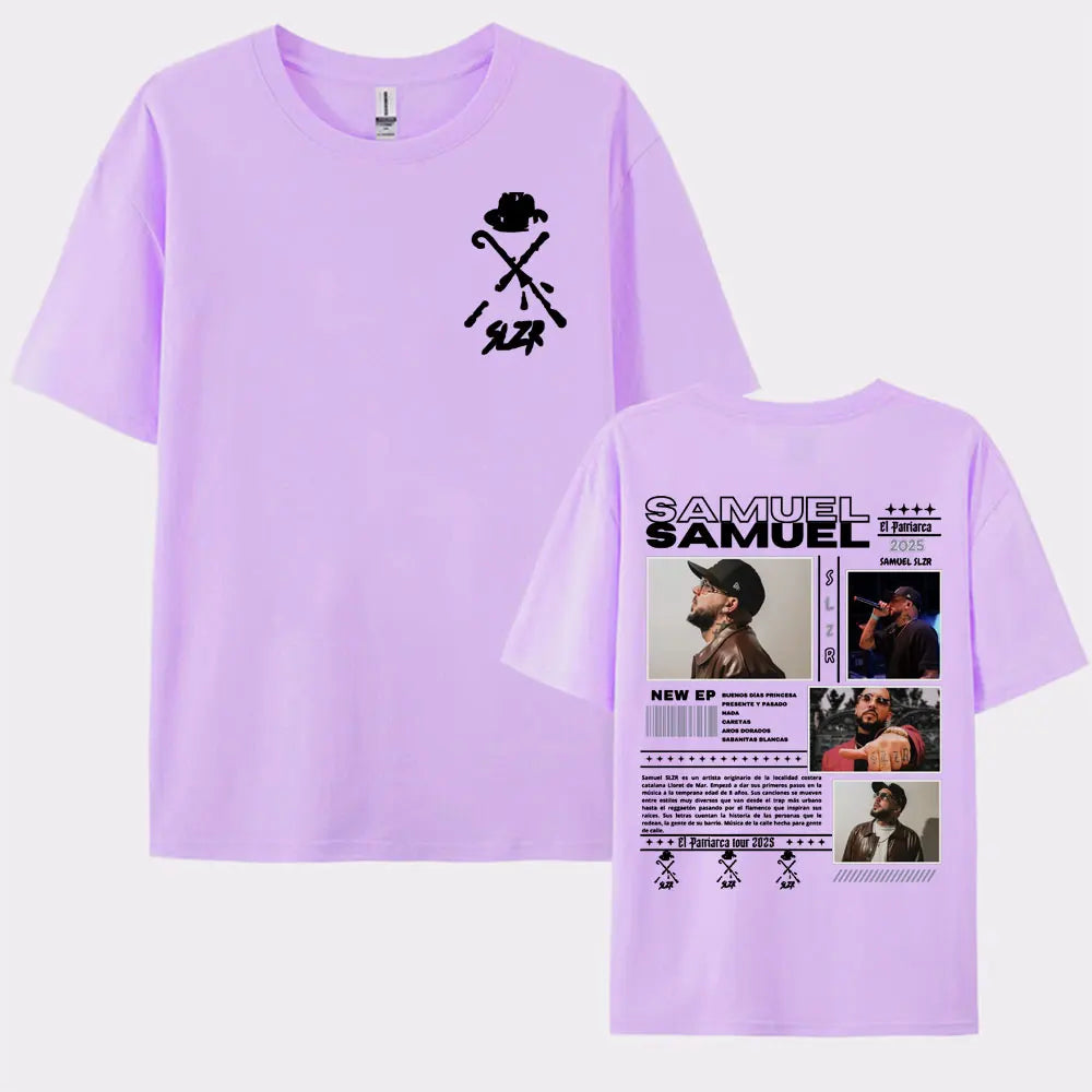 Rapper Samuel Slzr Tour 2025 Graphic T Shirts Men Women Harajuku Hip Hop Pop Music T-shirts Casual 100% Cotton Oversized T Shirt