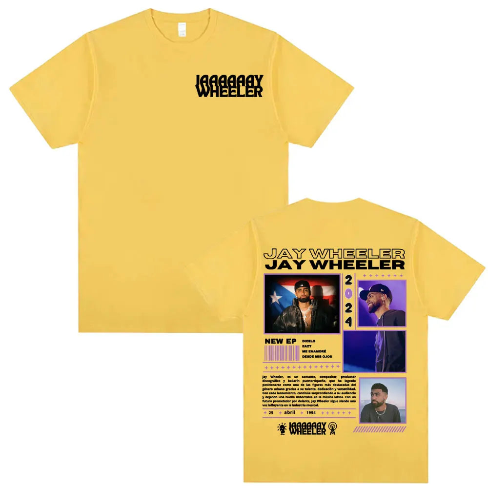 Rapper Jay Wheeler Album 2024 Tour T-shirts for Men Fashion Hip Hop 90s Vintage T Shirts Casual Cotton Short Sleeve T-shirt Tops