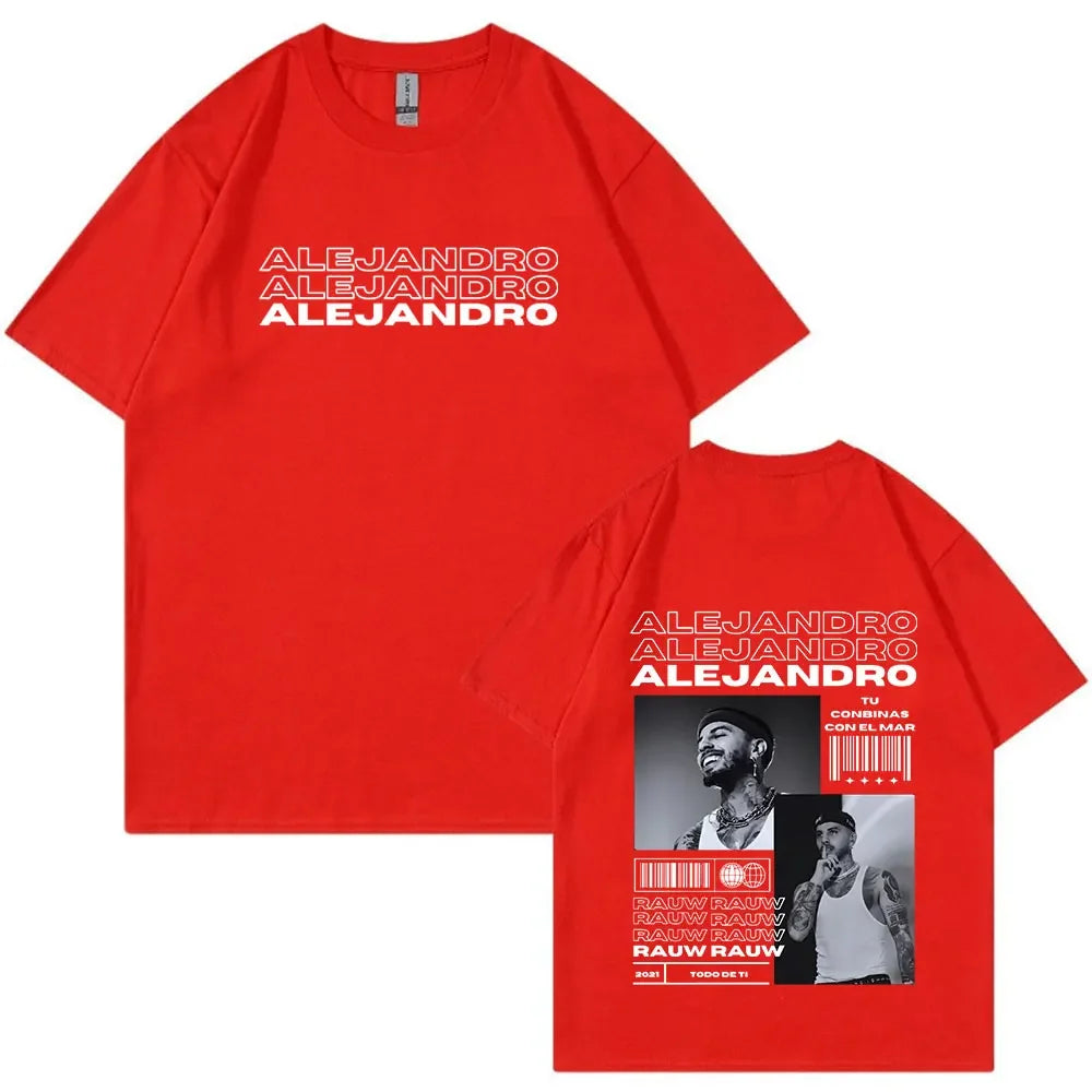 Rauw Alejandro Album Todo De Ti T Shirt Men Women Clothes Fashion Vintage Tee Shirt Cotton Casual Oversized T-Shirts Streetwear