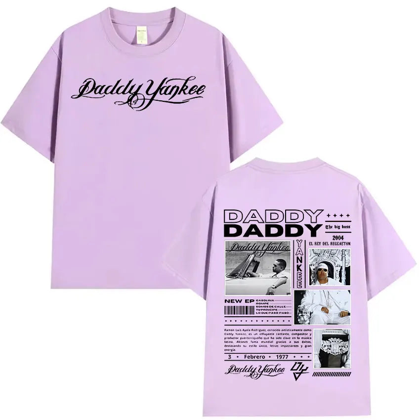 Rapper Daddy Yankee 2024 Tour Graphic T Shirts Men's Retro High Quality Oversized Cotton T-shirt Y2k Man Hip Hop Clothing Tshirt