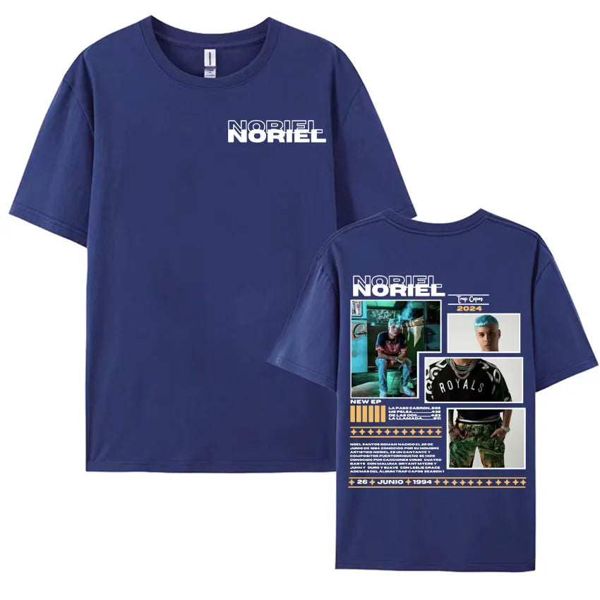 Rapper Noriel Album Tour Cover T-shirts for Men Women Hip Hop Pop Music Harajuku Y2k T Shirt Male High Quality Oversized T-shirt