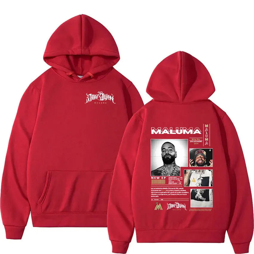 Rapper MALUMA 2024 Album Graphic Hoodie Men Hip Hop Vintage Pullover Sweatshirt Unisex High Quality Oversized Hoodies Streetwear