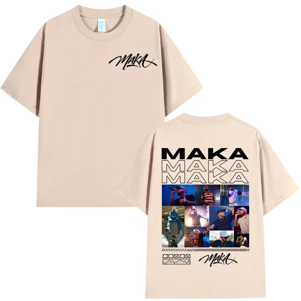 Rapper Maka 2025 Tour Graphic T Shirts Men Fashion Vintage T-shirt Casual Cotton Short Sleeve T Shirt Short Sleeve Streetwear