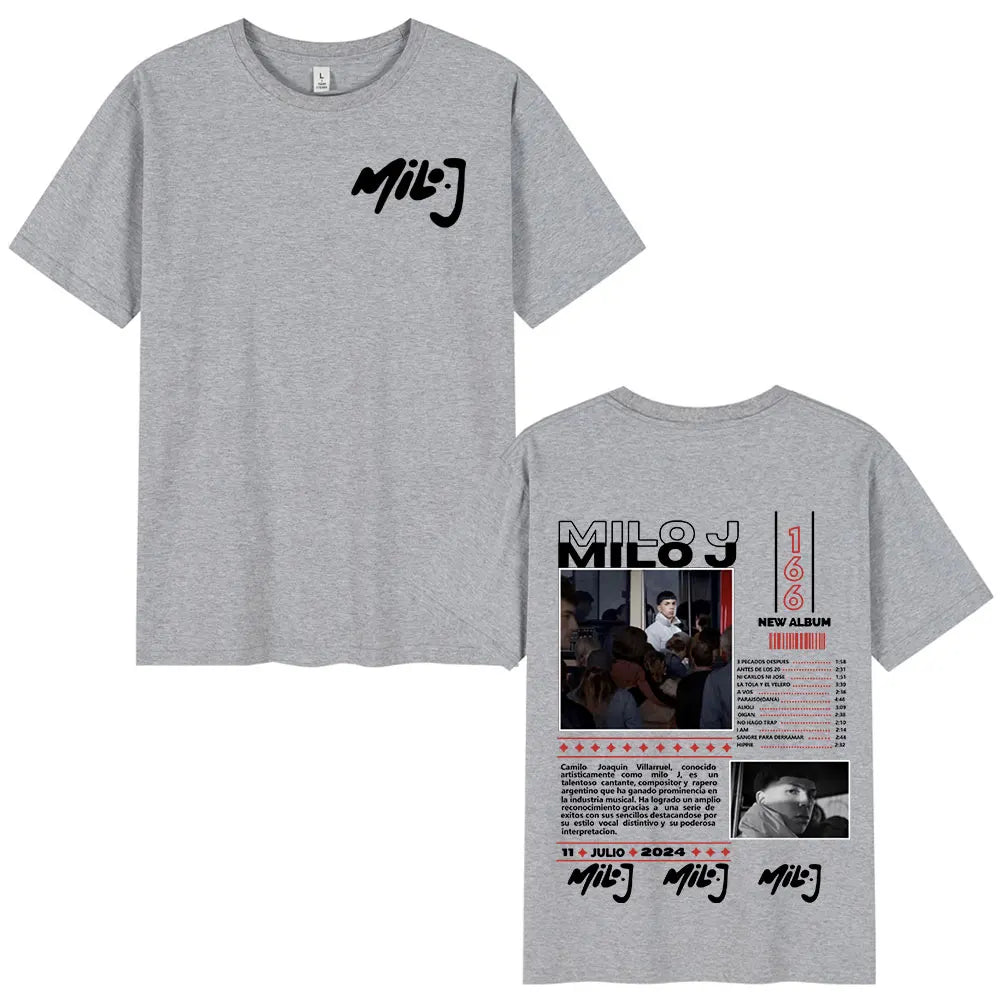 Rapper Milo J 166 Album Merch T Shirt Men Women Clothing Fashion Hip Hop T-shirt Cotton Casual Oversized Short Sleeve T-shirts