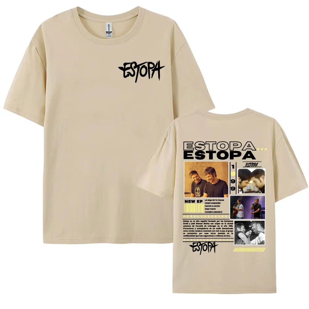 Rapper Estopa 1999 Tour Concert Cover T-shirts for Men Women 100% Cotton Short Sleeve T Shirt Harajuku Fashion Oversized T-shirt