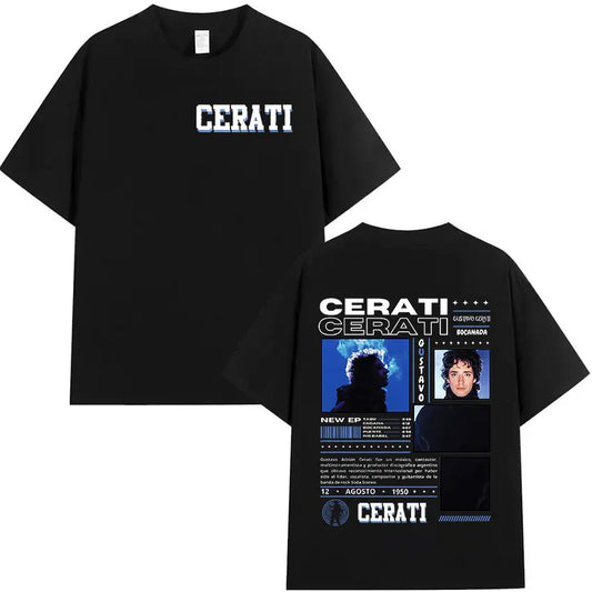 Rapper Gustavo Cerati 2025 Tour Graphic T Shirt Men Hip Hop Fashion Cotton Short Sleeve T-shirt Retro Style Gothic Clothing Tees