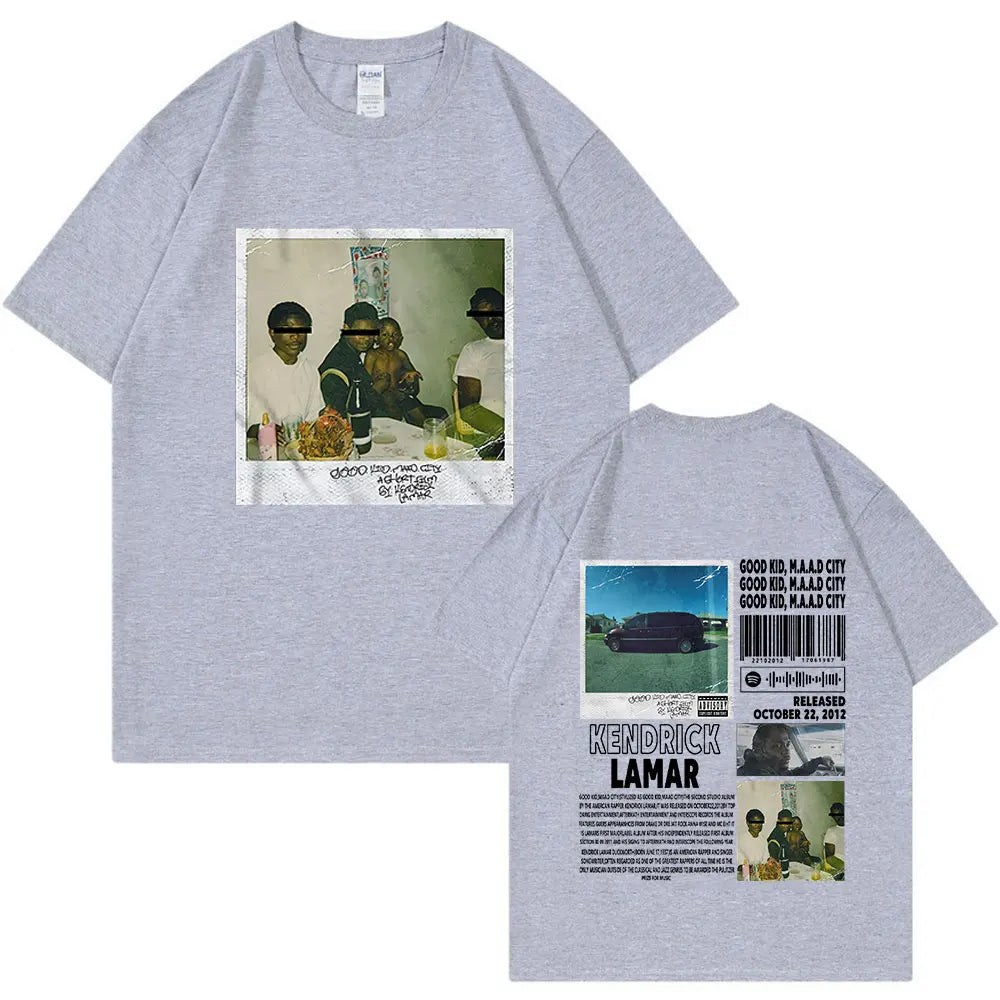 Rapper Kendrick Lamar Good Kid T Shirt Men Women Clothes Hip Hop Music Album Graphic T-shirt Fashion Vintage Oversized Tee Shirt