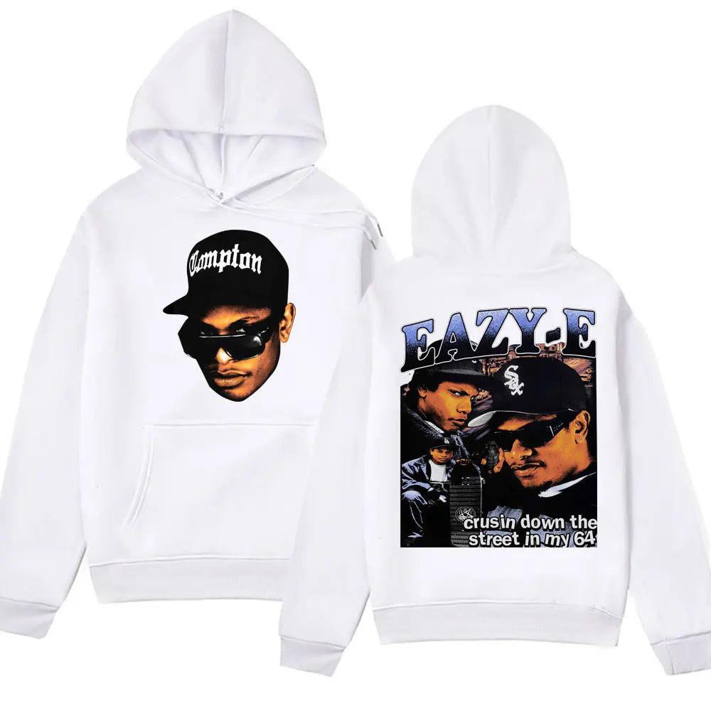 90s Rapper Eazy E Graphic Hoodie Men 90s Vintage Harajuku Hooded Sweatshirt Casual Oversized Hip Hop Streetwear Hoodies Unisex