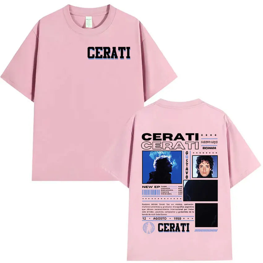 Rapper Gustavo Cerati 2025 Tour Graphic T Shirt Men Hip Hop Fashion Cotton Short Sleeve T-shirt Retro Style Gothic Clothing Tees
