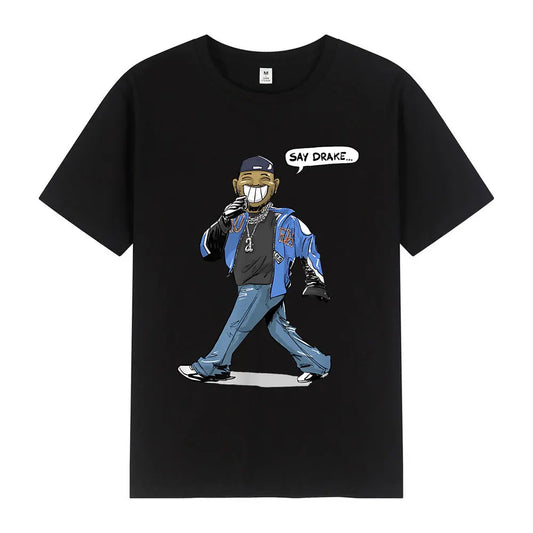 Kendrick Lamar Say Drake Funny Meme T Shirts Men's Women Fashion Hip Hop Oversized T Shirt Summer Casual Cotton Loose T-shirts