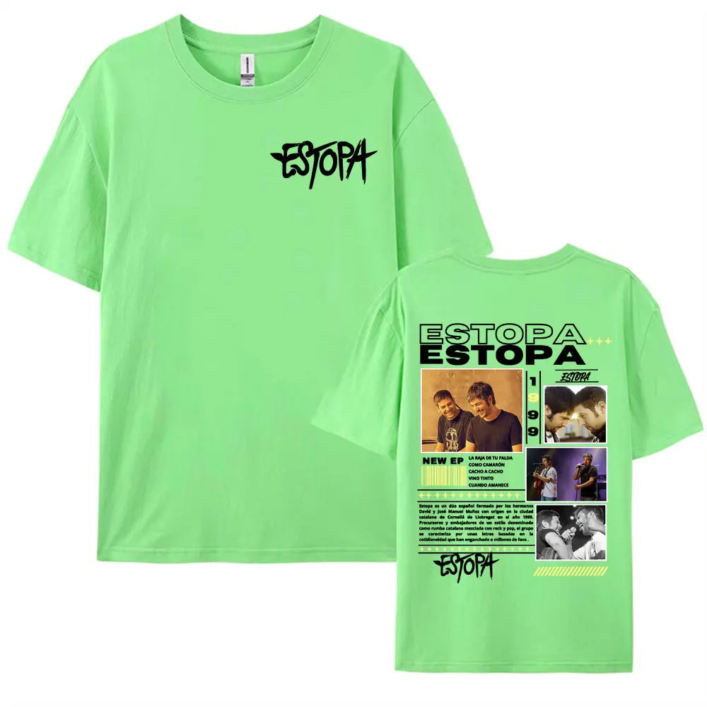 Rapper Estopa 1999 Tour Concert Cover T-shirts for Men Women 100% Cotton Short Sleeve T Shirt Harajuku Fashion Oversized T-shirt