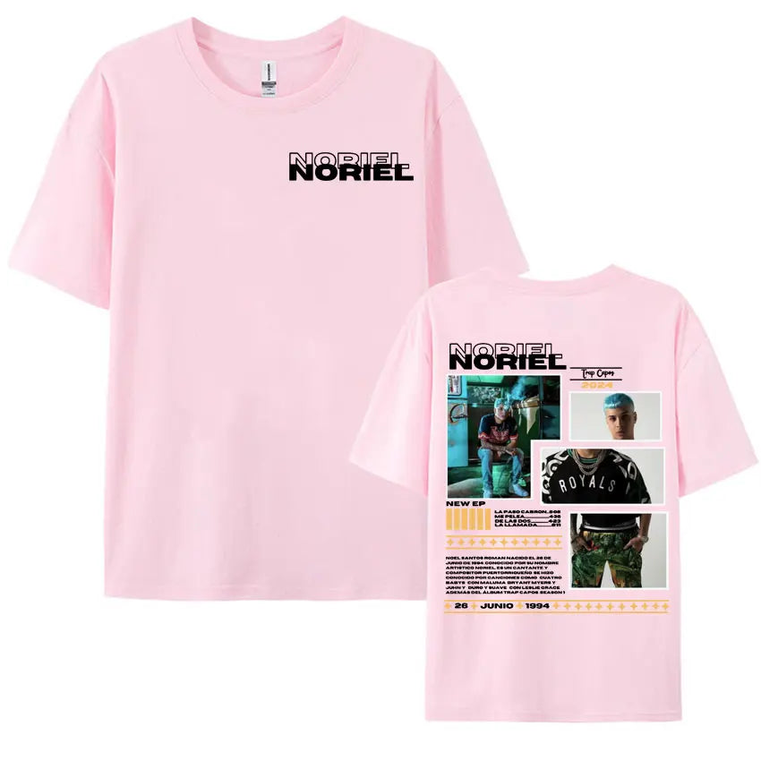 Rapper Noriel Album Tour Cover T-shirts for Men Women Hip Hop Pop Music Harajuku Y2k T Shirt Male High Quality Oversized T-shirt
