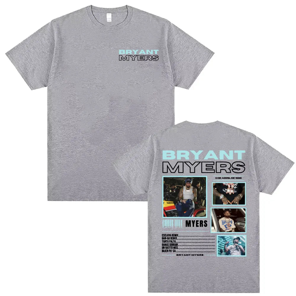 Rapper Bryant Myers 2025 Tour T-shirts for Men Women Fashion Hip Hop Punk Style T Shirts Casual 100% Cotton Short Sleeve T-shirt