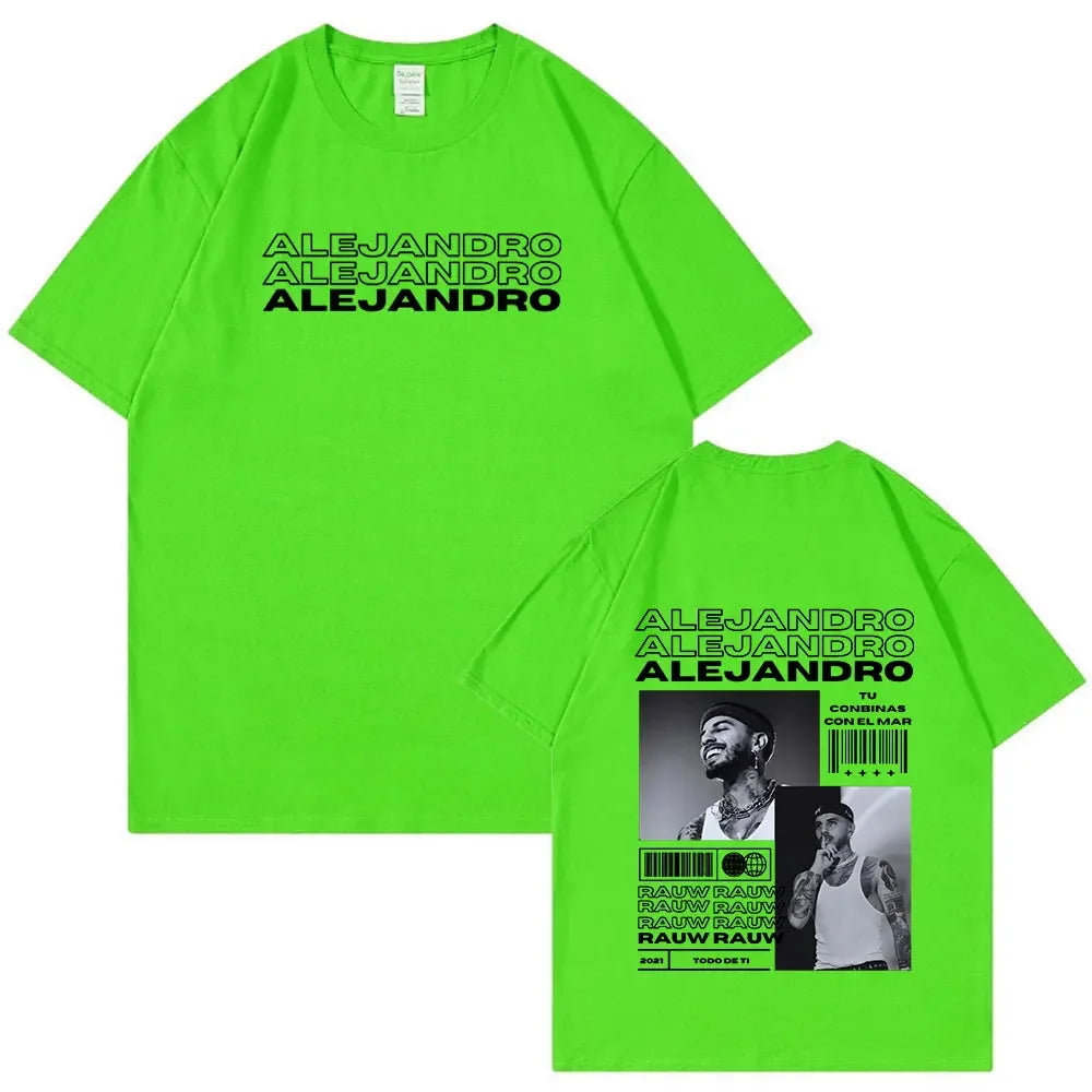 Rauw Alejandro Album Todo De Ti T Shirt Men Women Clothes Fashion Vintage Tee Shirt Cotton Casual Oversized T-Shirts Streetwear