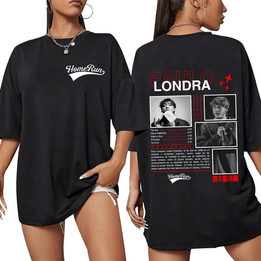 Rapper Paulo Londra Homerun T-shirts Men Women Fashion Hip Hop Oversized T Shirts Comfort Cotton Short Sleeve T-shirt Streetwear