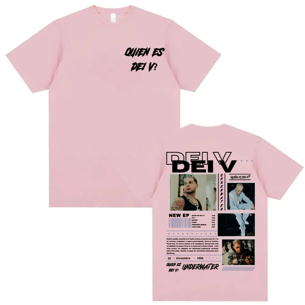 Rapper Quien Es Dei V? Underwater Tour Cover Tshirt Men Harajuku Fashion Hip Hop Punk T-shirt Unisex High Quality Casual T Shirt
