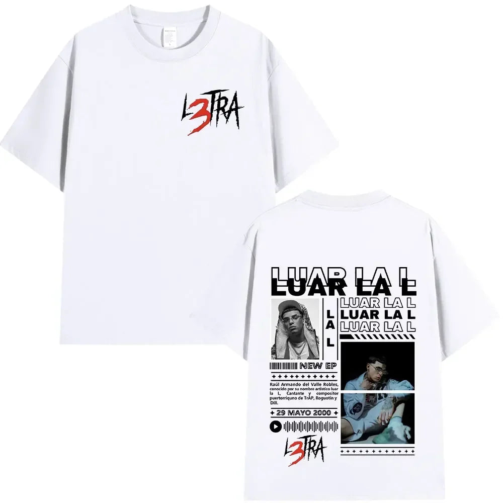 Rapper Luar La L L3TRA T shirt Men Women Hip Hop Fashion Short Sleeve T-shirts 100% Cotton Casual Oversized Tee Shirt Streetwear