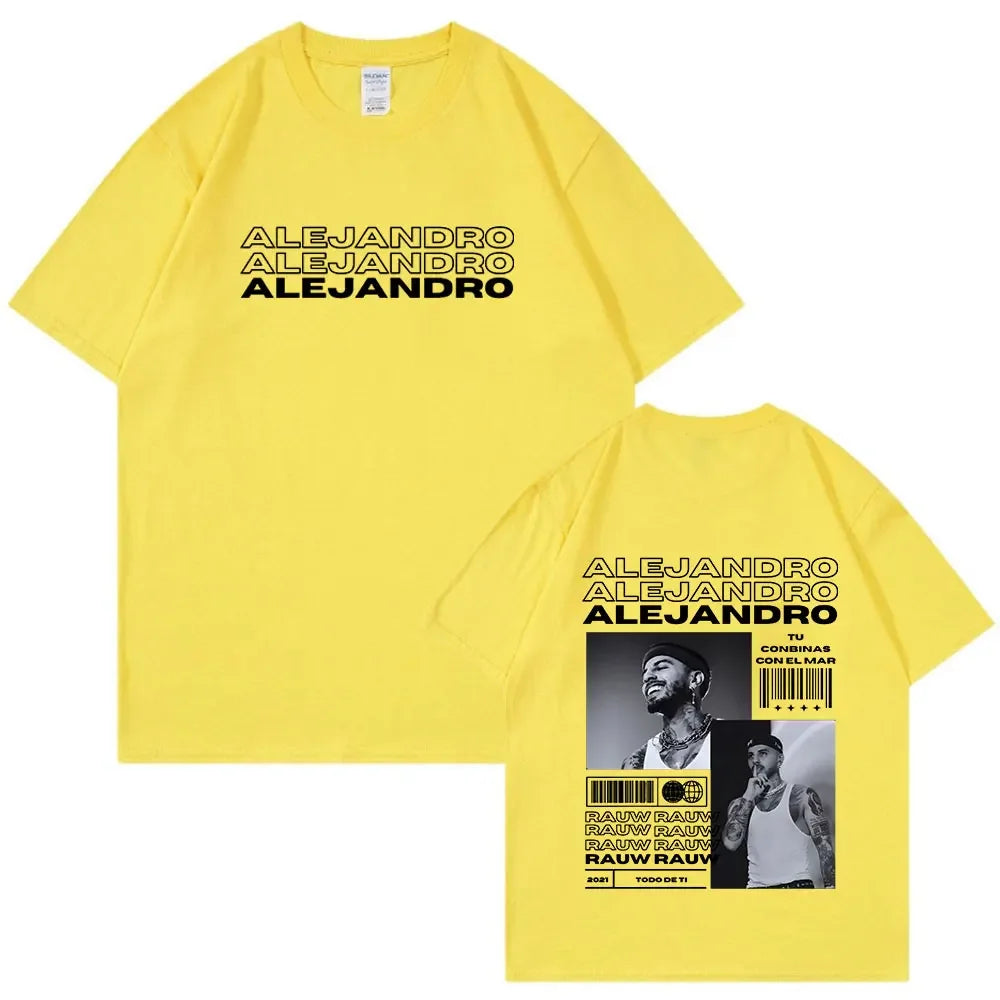 Rauw Alejandro Album Todo De Ti T Shirt Men Women Clothes Fashion Vintage Tee Shirt Cotton Casual Oversized T-Shirts Streetwear