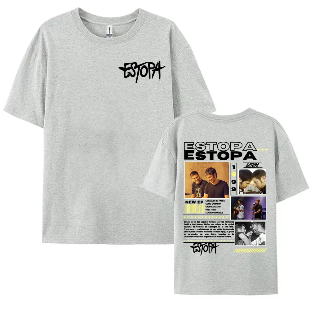 Rapper Estopa 1999 Tour Concert Cover T-shirts for Men Women 100% Cotton Short Sleeve T Shirt Harajuku Fashion Oversized T-shirt