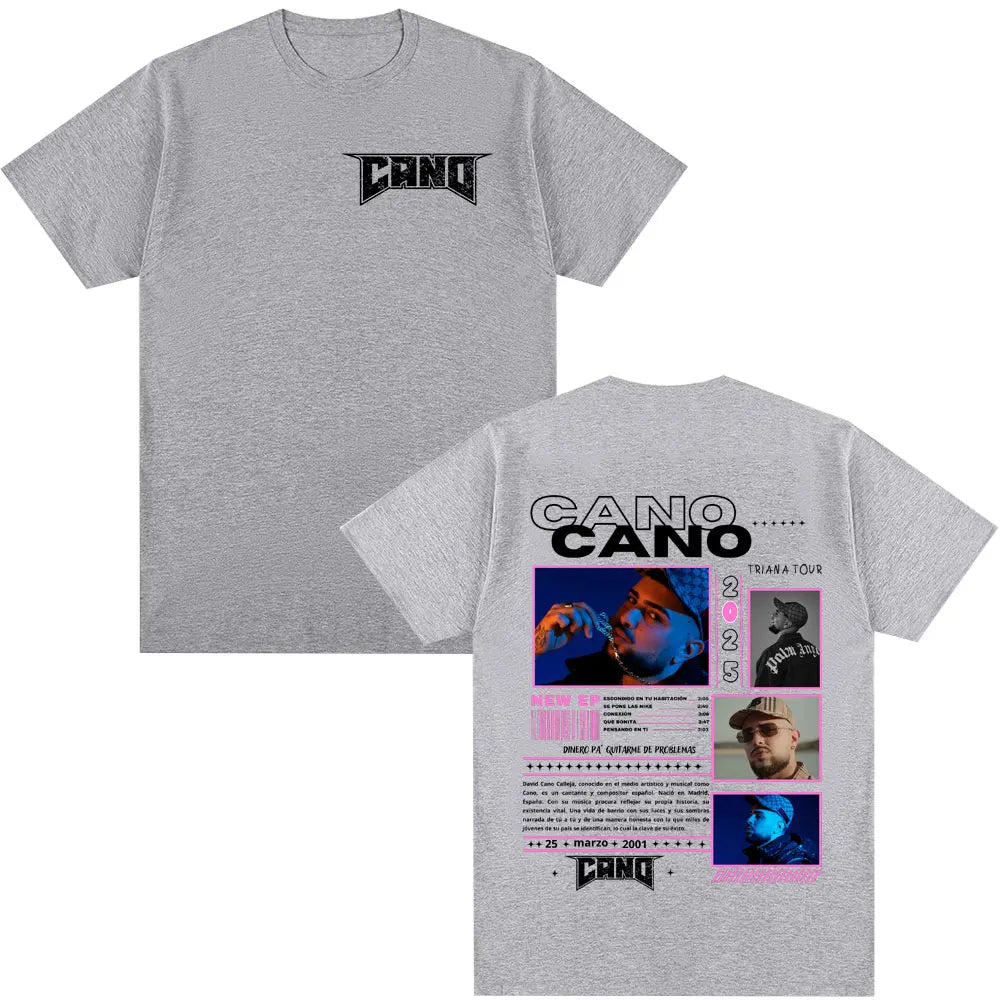 Rapper Cano Triana Tour Merch T-shirts Men Women Fashion Hip Hop Oversized T Shirt Comfort Cotton Casual Short Sleeve T-shirt