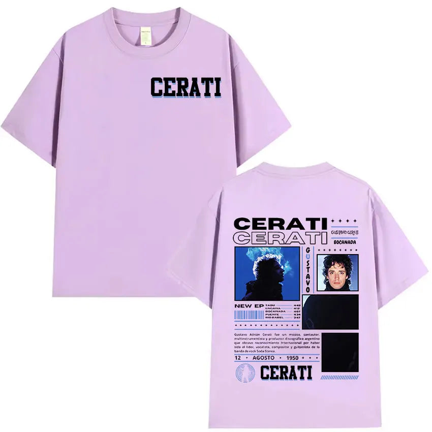 Rapper Gustavo Cerati 2025 Tour Graphic T Shirt Men Hip Hop Fashion Cotton Short Sleeve T-shirt Retro Style Gothic Clothing Tees