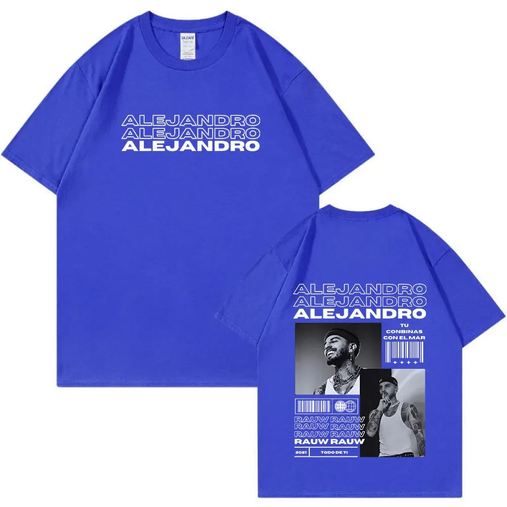 Rauw Alejandro Album Todo De Ti T Shirt Men Women Clothes Fashion Vintage Tee Shirt Cotton Casual Oversized T-Shirts Streetwear