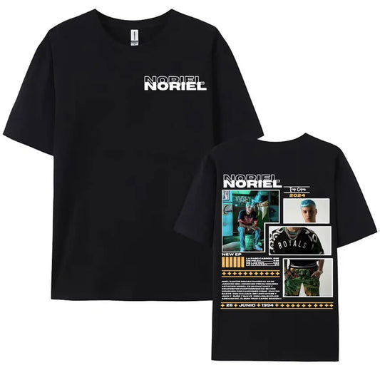 Rapper Noriel Album Tour Cover T-shirts for Men Women Hip Hop Pop Music Harajuku Y2k T Shirt Male High Quality Oversized T-shirt