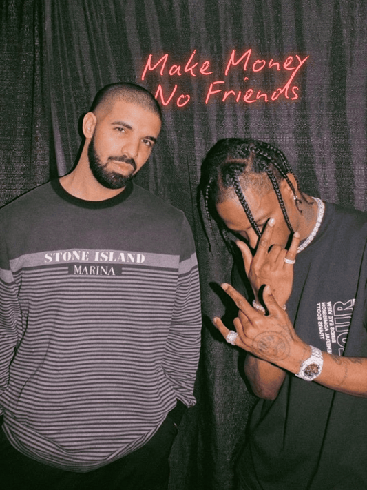 Cuadro Travis Scott & Drake "Make Money, No Friends"